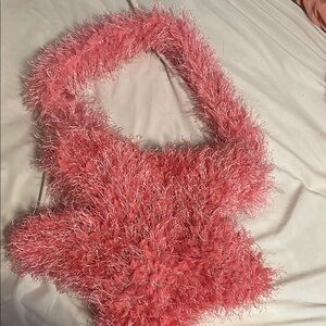 Pink Fluffy Star Crossbody Bag
